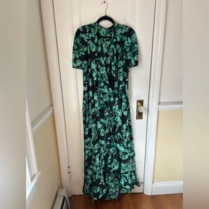 Plus Size Green Floral Wedding Guest Dress